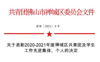<b>喜訊|祝賀我司團支部榮獲佛山市禪城區“五四紅旗團支部”榮譽稱號！</b>